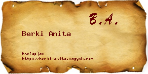 Berki Anita névjegykártya