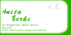anita berki business card